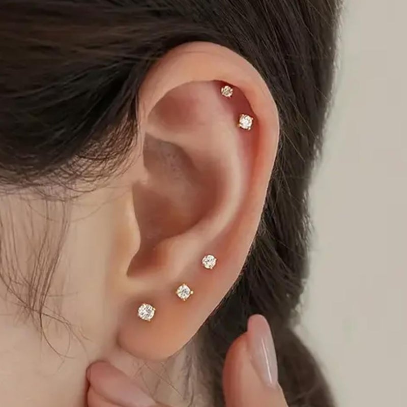 QWALIT Titanium Flat Back Helix Cartilage Earring Horseshoe Nose Ring Piercing Taper Threadless Jewelry Changing Tool Internal Threaded Piercing Taper Insertion Threader Tool Labret Jewelry Lip Studs - Image 3